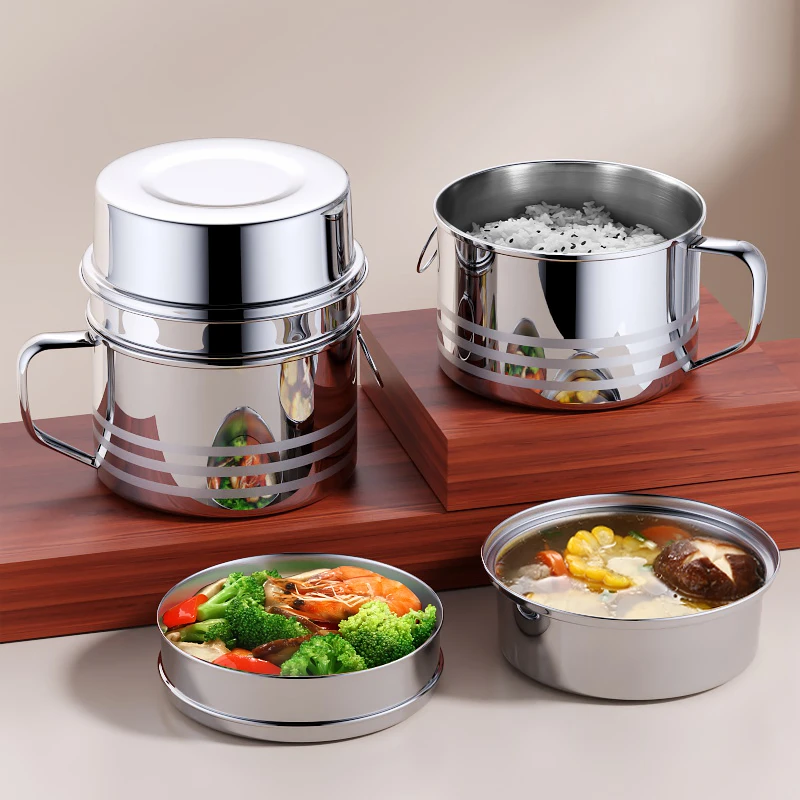 不锈钢饭盒学生上班族便携饭缸大容量食堂打饭碗泡面快餐杯饭桶