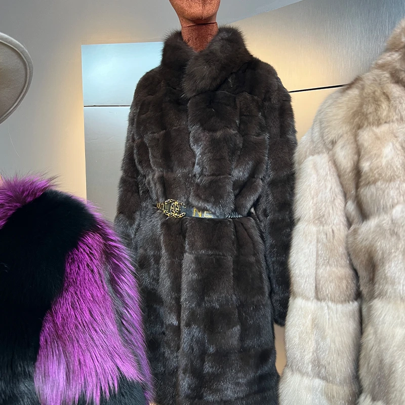 薇薇安原创【黑金夫人】 水貂毛皮秋冬皮草 v04225ZY-1 80CM 习习