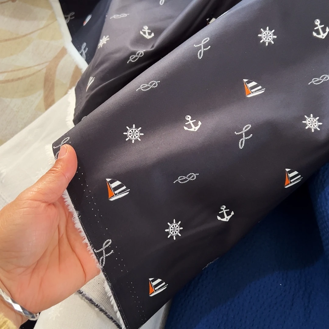 棉一米价港货品牌原单纯棉弹力斜纹1.4米宽果子对面