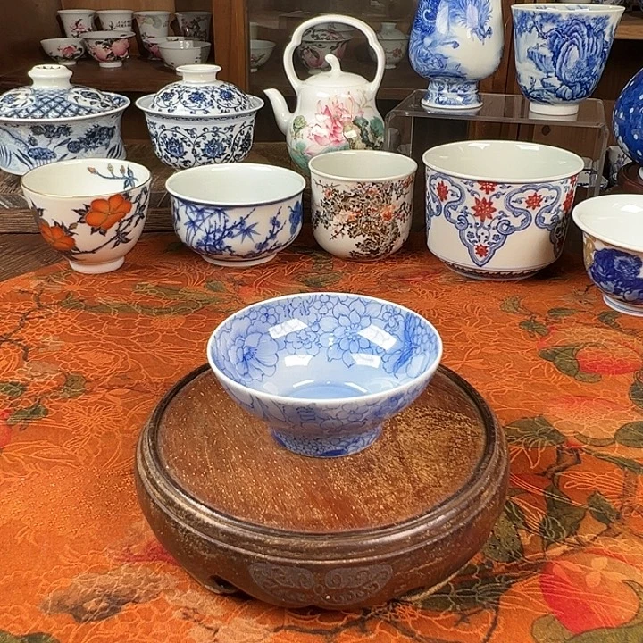 杯子陶青樵轩万花折腰杯