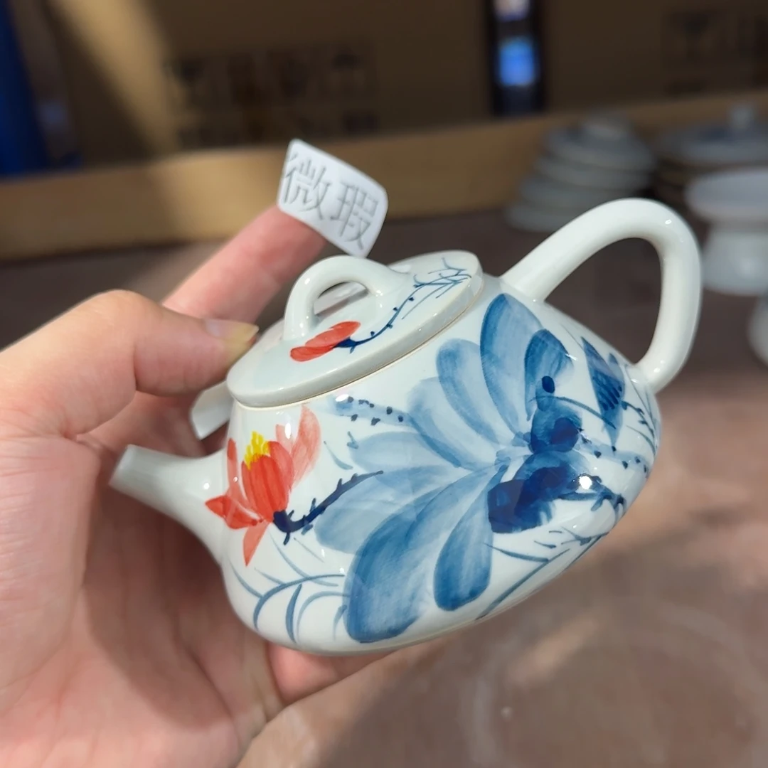 釉下手绘茶具微瑕
