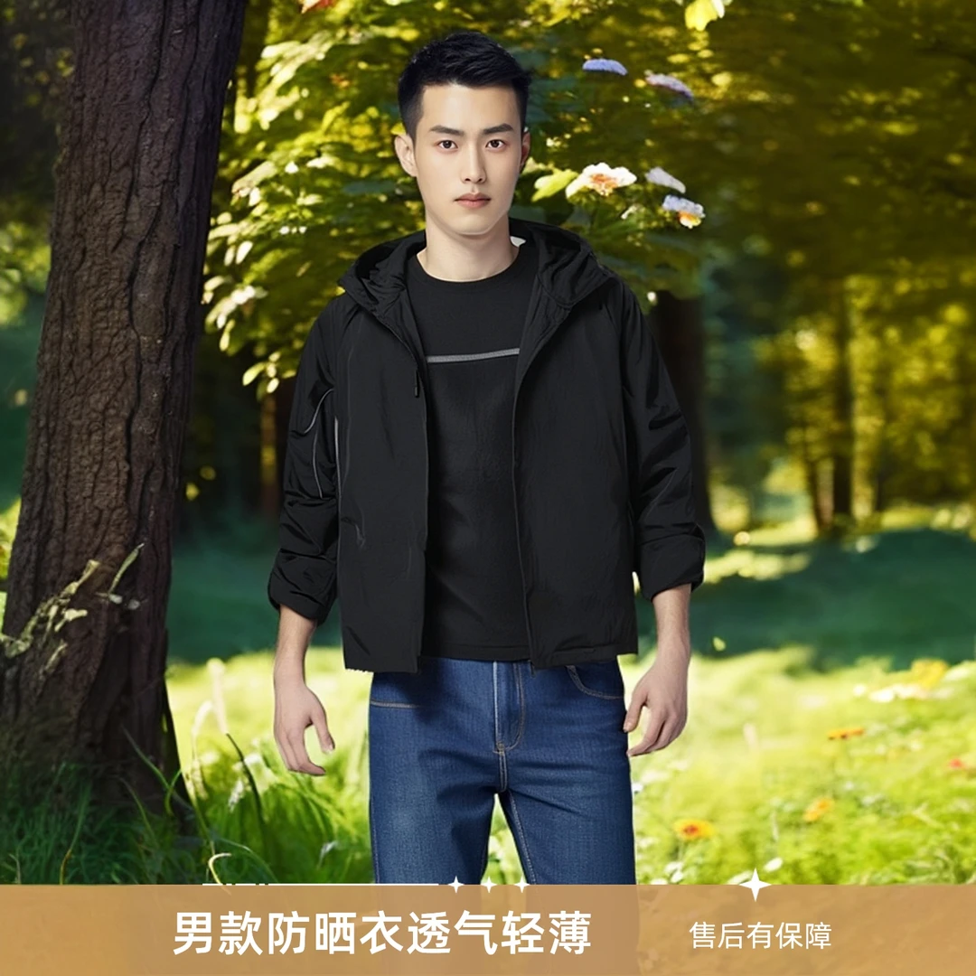 户外休闲防晒衣男款防紫外线正品薄款夏季透气钓鱼轻薄防晒服外套