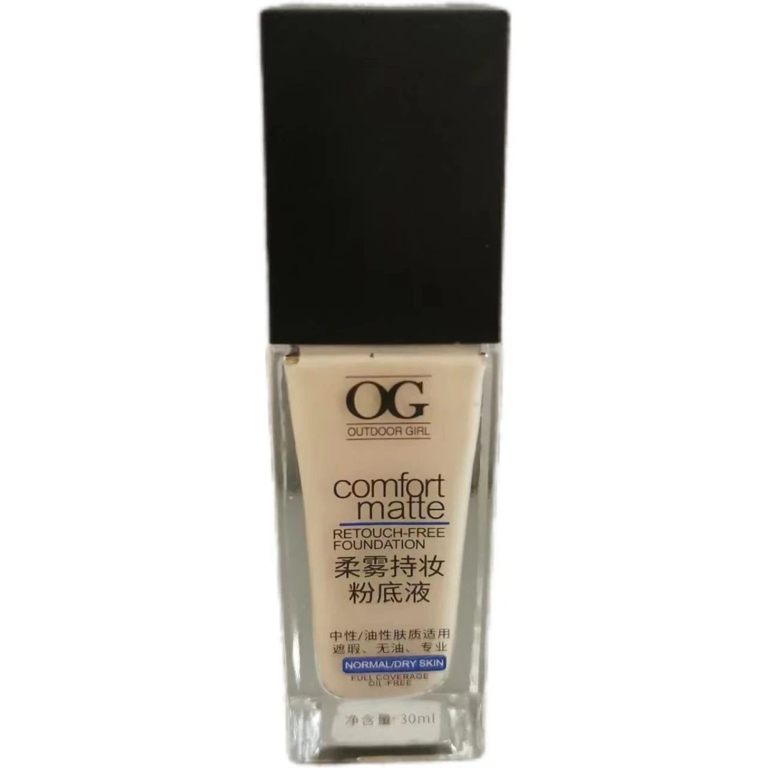oG跨境持妆隐匿瑕疵自然裸妆持久雾感亚光保湿彩妆粉底液正品水润