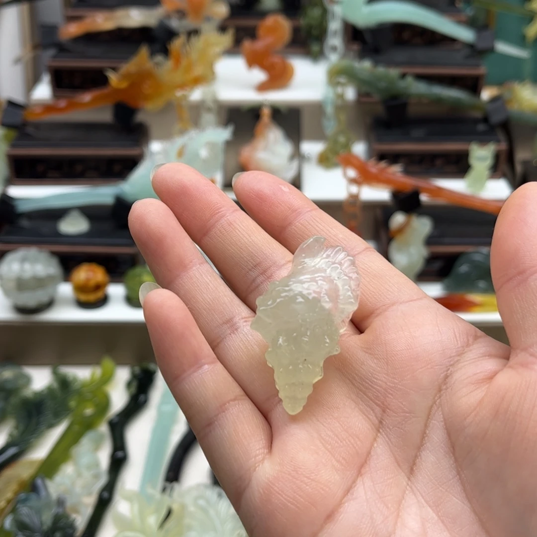 蛇纹石玉未镶嵌岫玉发簪