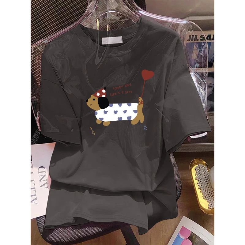 2025夏季新款短袖t恤女中长款遮屁股上衣洋气宽松时尚体恤打底衫