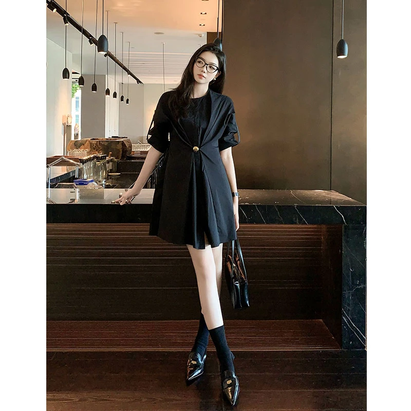 美洋MEIYANG 金莎连衣裙 一衣两穿精梳长绒棉圆宽松中长裙