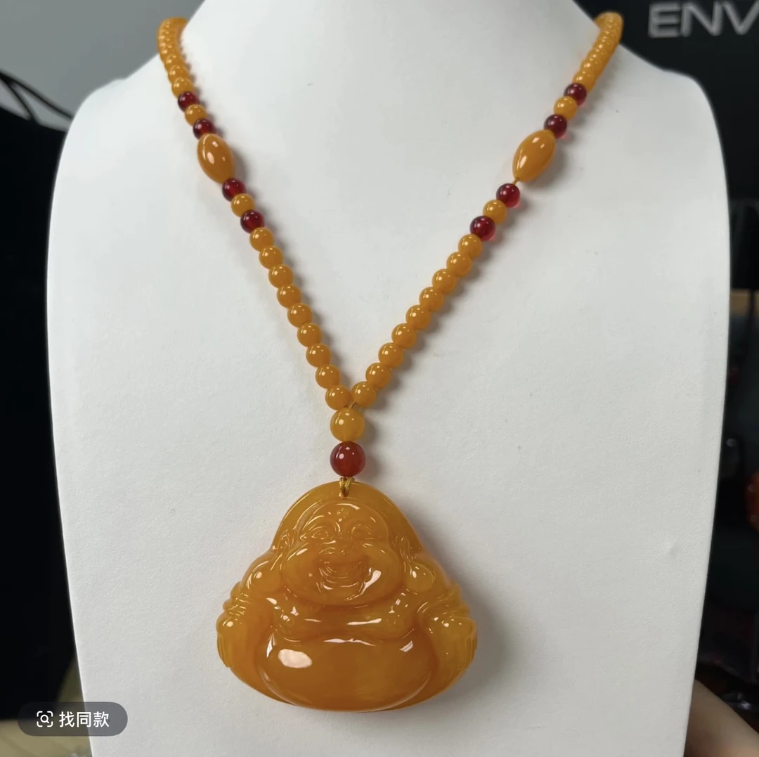 w136 咕巴精美佛公珠珠链款毛衣链吊坠