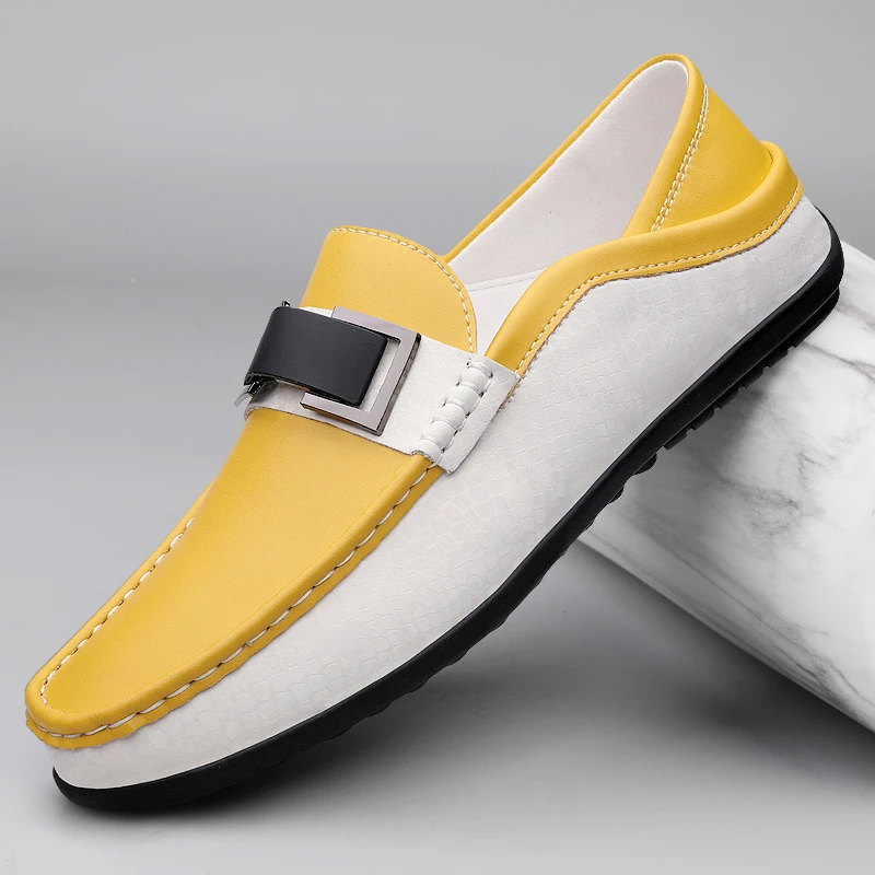 豆豆鞋男款透气软皮软底男士休闲鞋潮流百搭一脚蹬2025通勤小皮鞋