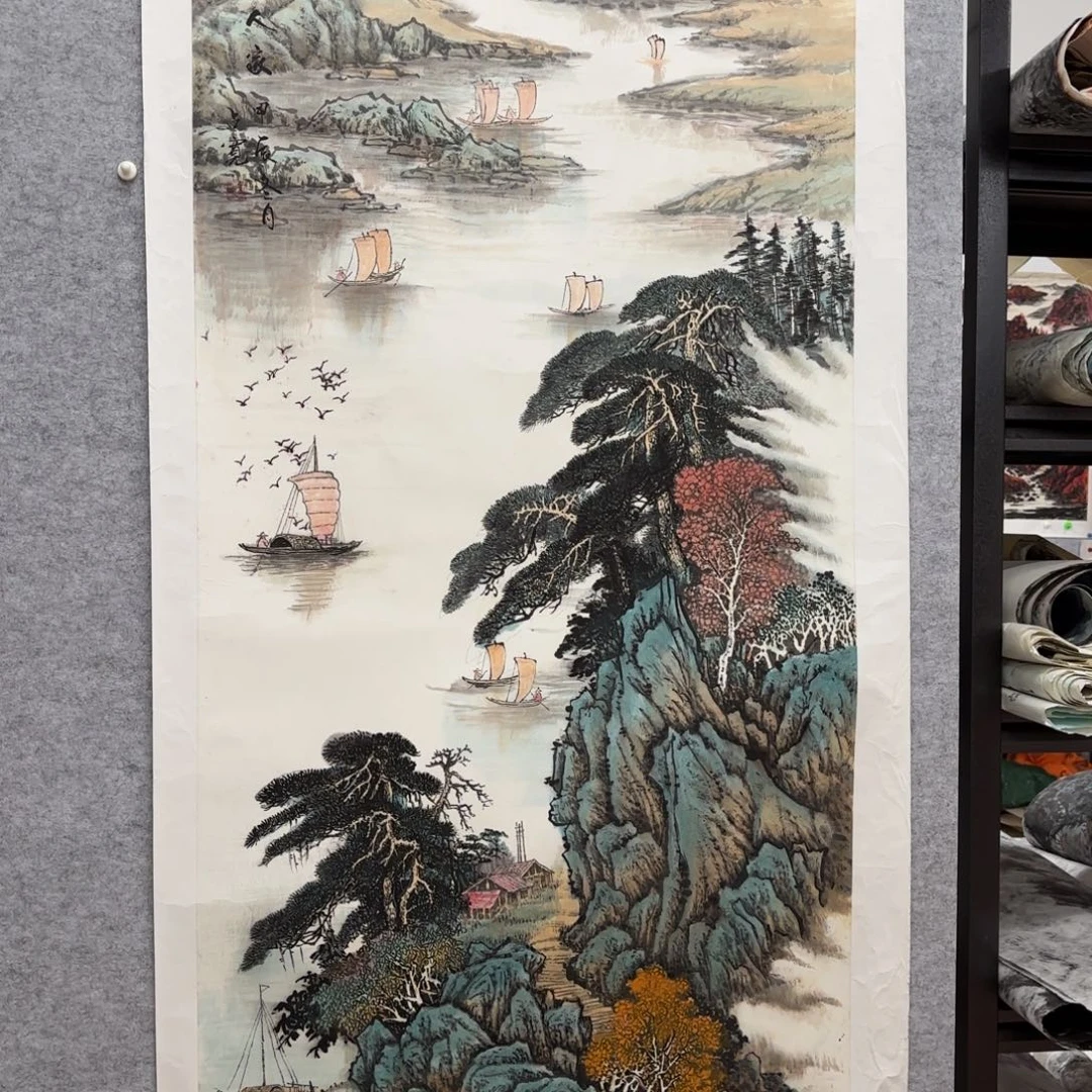 国画花鸟等图案为一体而