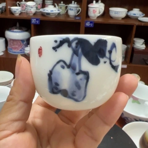 醴陵高温瓷老瓷厂手绘60毫升