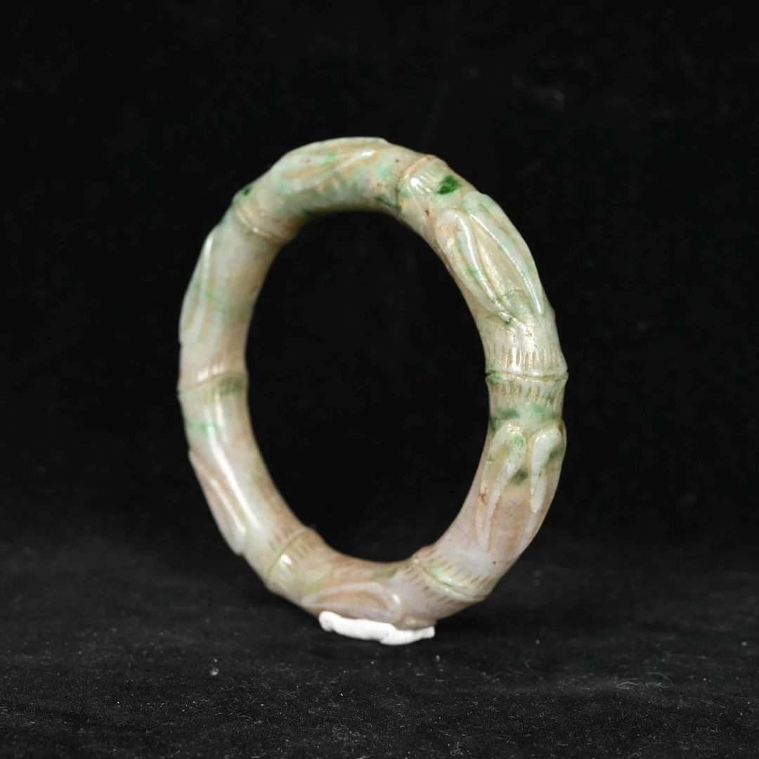 清代竹节翡翠镯/DC.102892/集萃斋