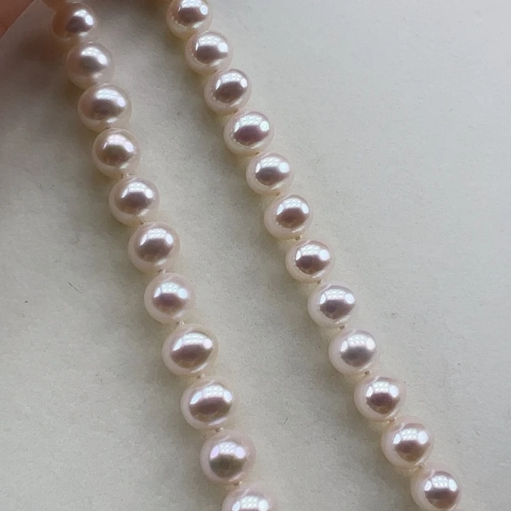 淡水珍珠银S925镶嵌项链➕9-10高品极光炫彩