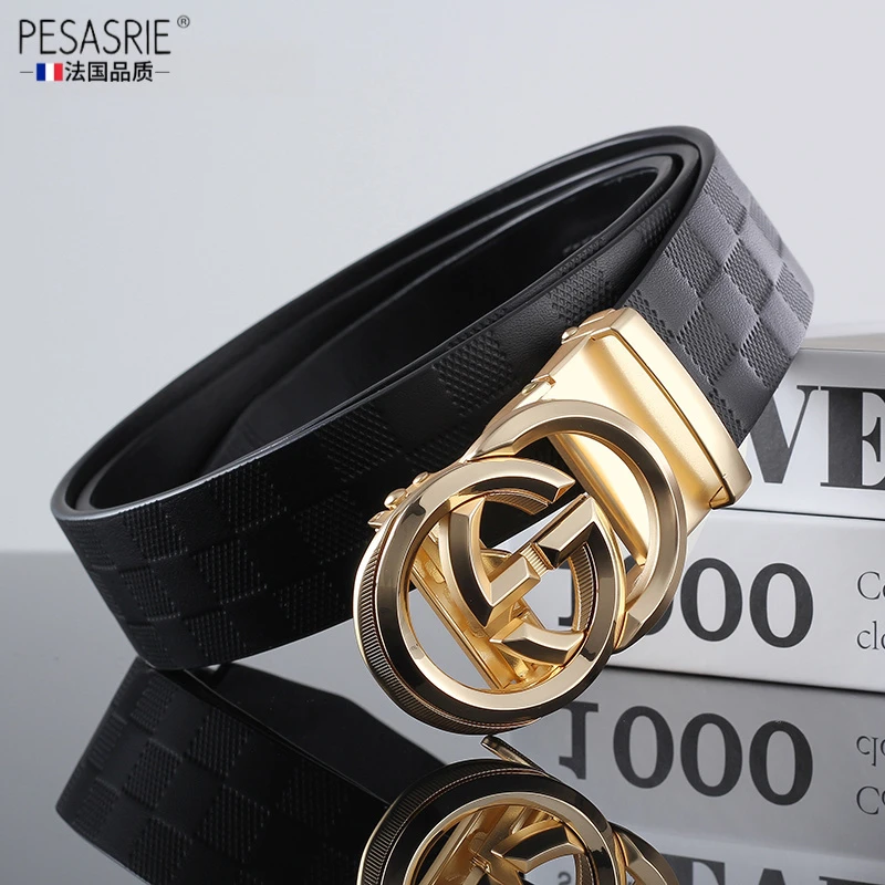 新款皮带男士真皮高档自动扣牛皮腰带奢侈品送礼潮流时尚休闲商务