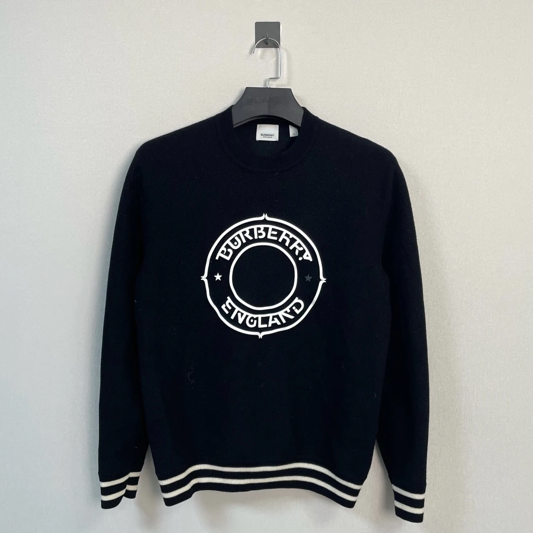 99新 BURBERRY/博柏利 圆周字母毛衣/M码/价6800