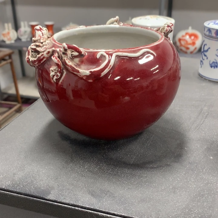 ****斗陶瓷季花鸟觚一个