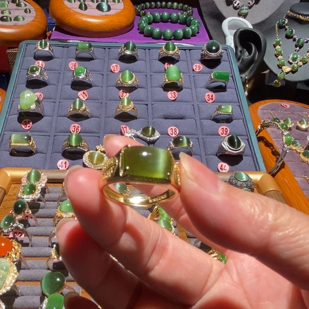 强***仔和田玉银S925镶嵌戒指