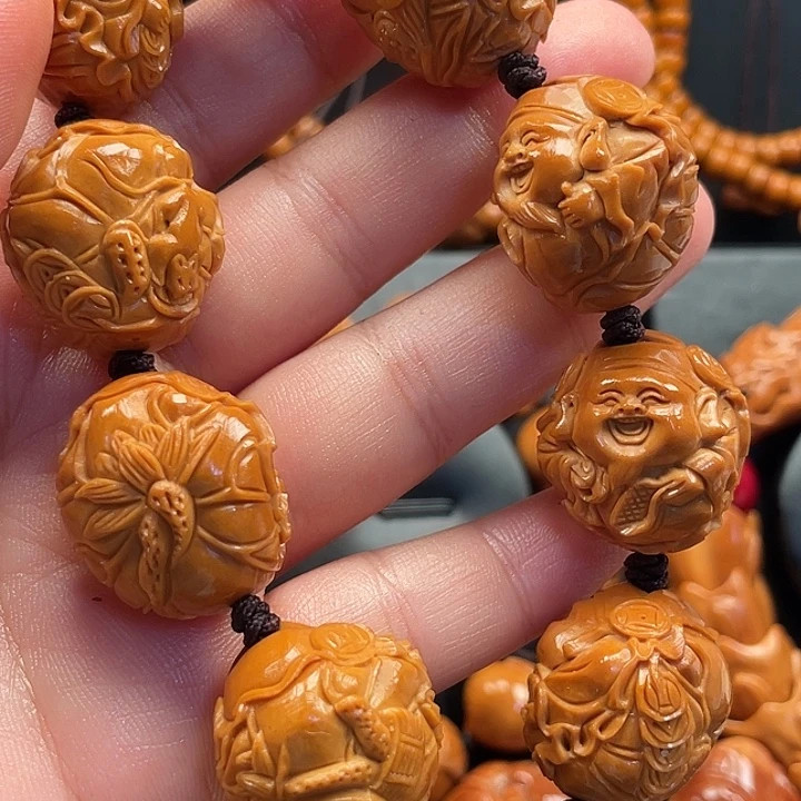 橄榄核手串/手链荷叶财神