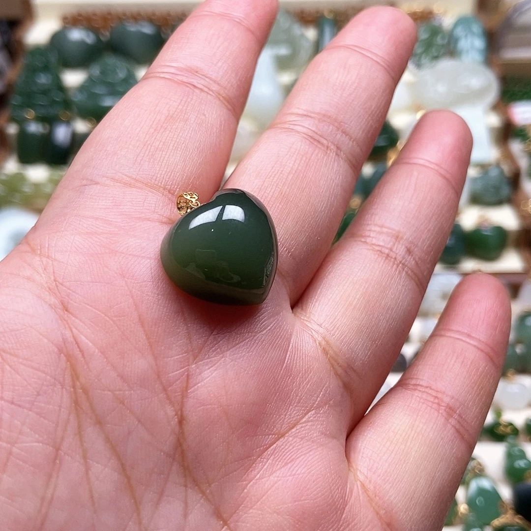 吊坠(不含链)18K金镶嵌和田玉