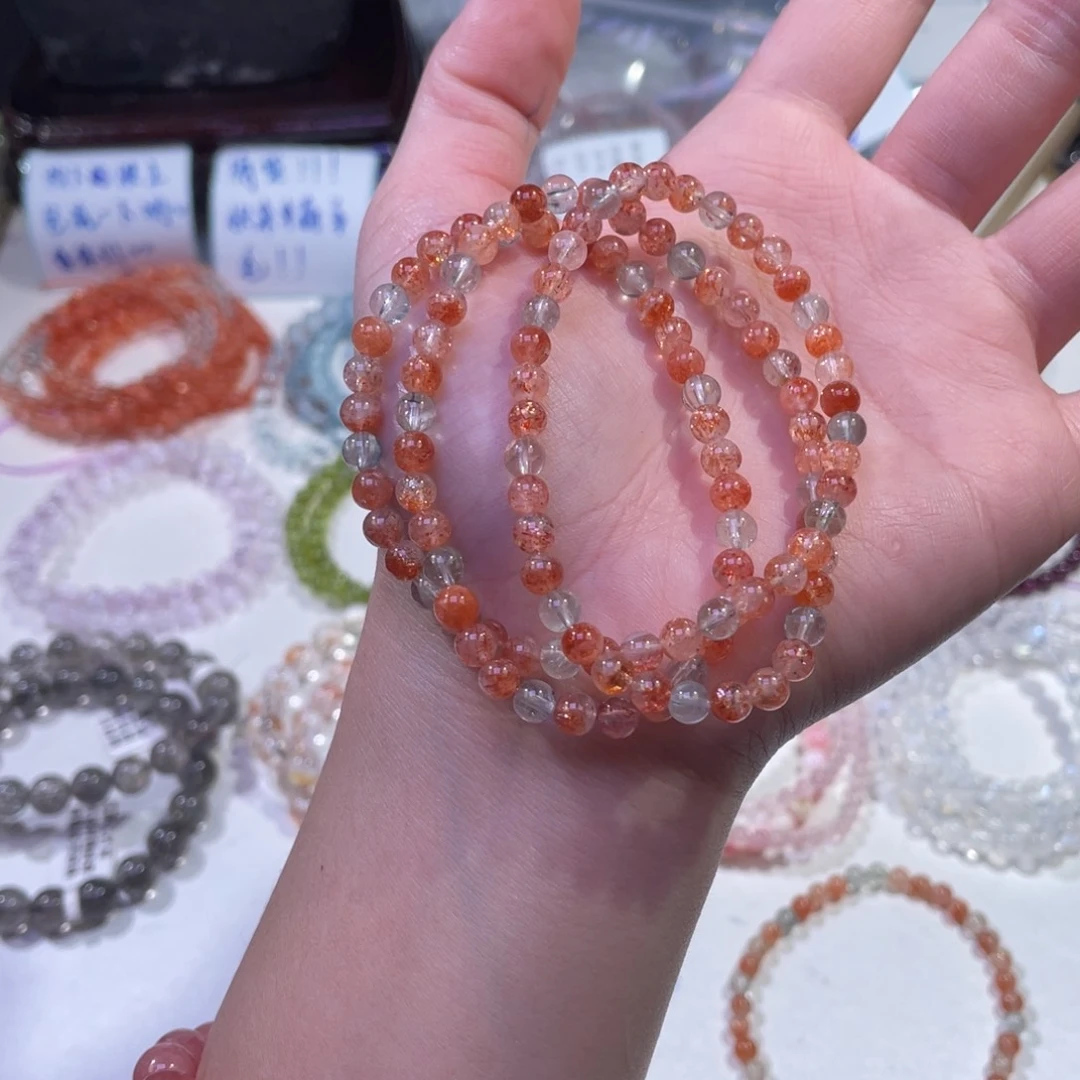 未镶嵌手链水晶糖果色阿鲁沙三圈5mm