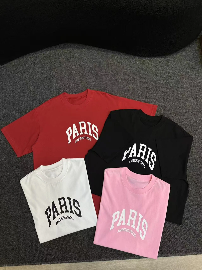 [MQ]黑白红粉五色PA字母做旧时尚薄款短袖儿童体恤( 春日满满 )