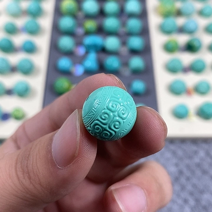 秦古矿口湖北矿散珠配饰尺寸14.9 回纹圆珠