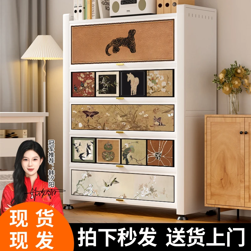 钢制儿童桌面书架落地桌面置物架客厅家用收纳书柜储物柜一体靠墙