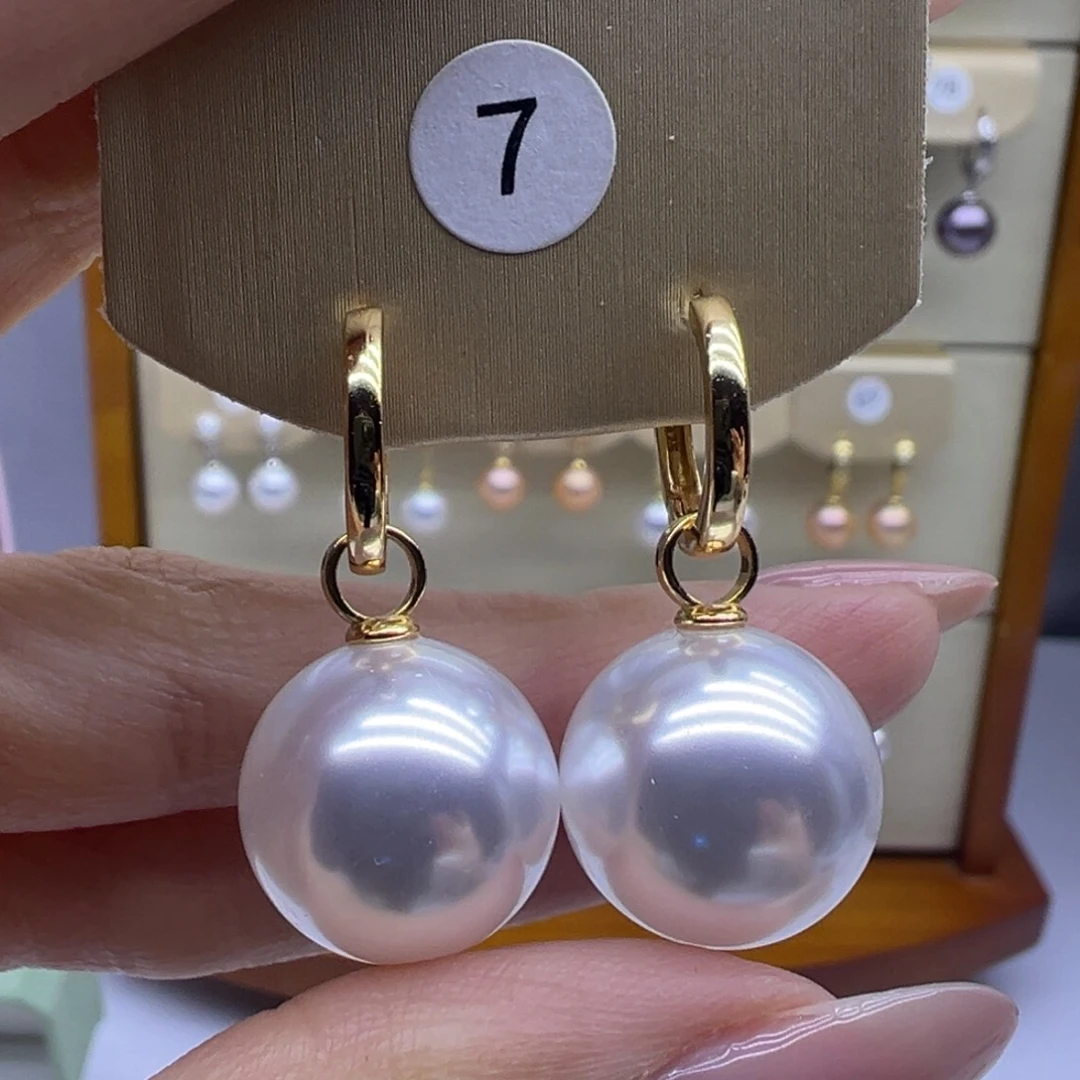 银S925镶嵌耳饰淡水珍珠