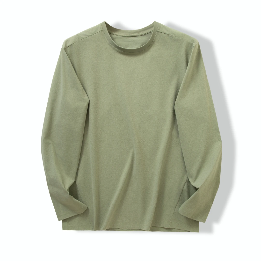 退货补贴茑平替男士秋款户外机能透气速干弹力圆领长袖打底衫5609