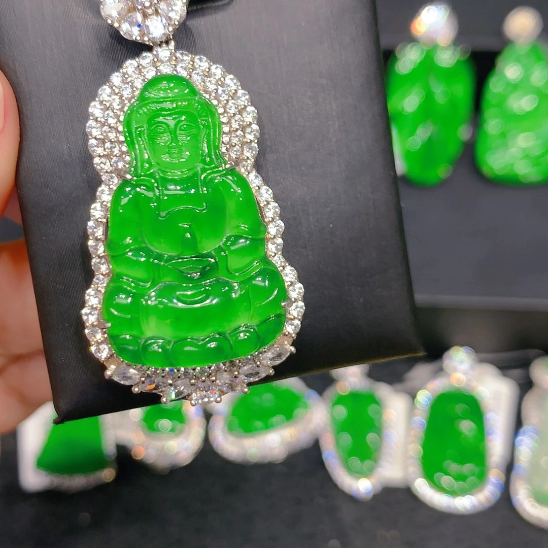 颈饰银S925镶嵌翡翠00003