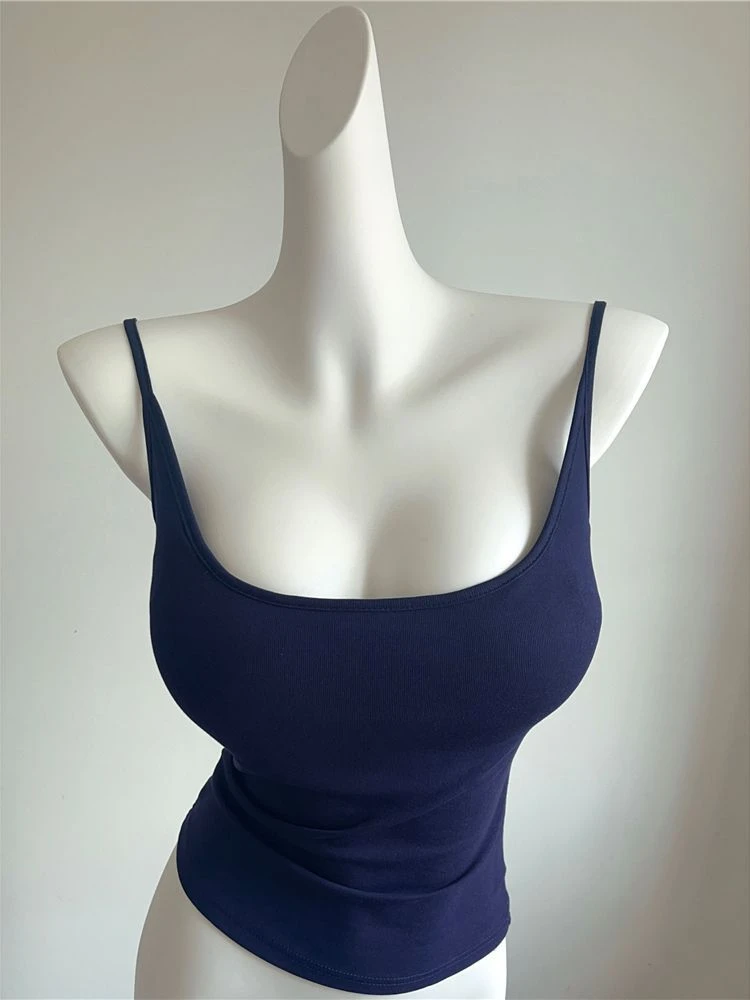 巨遮副乳!!!包裹性很好方领细肩带吊带2025夏季莫代尔背心上衣