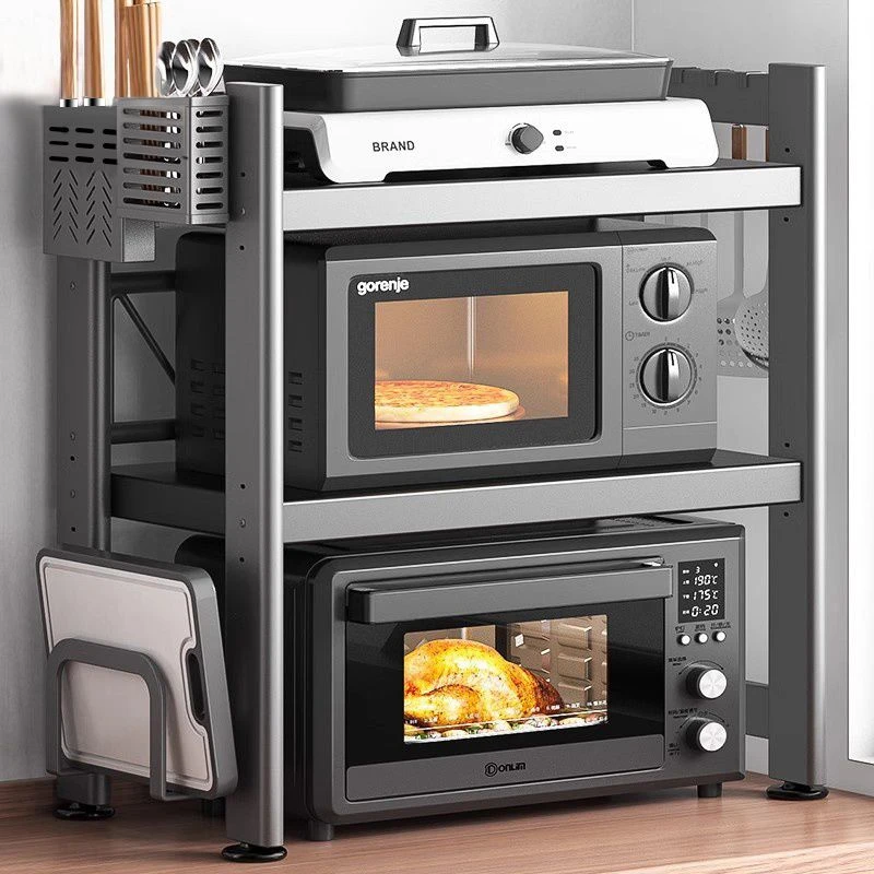 厨房微波炉架子置物架多功能支架多层家用烤箱台面电饭煲收纳架子