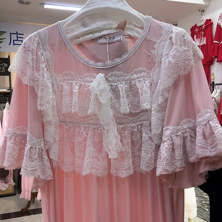 三醋酯纤维宫廷款半袖睡裙