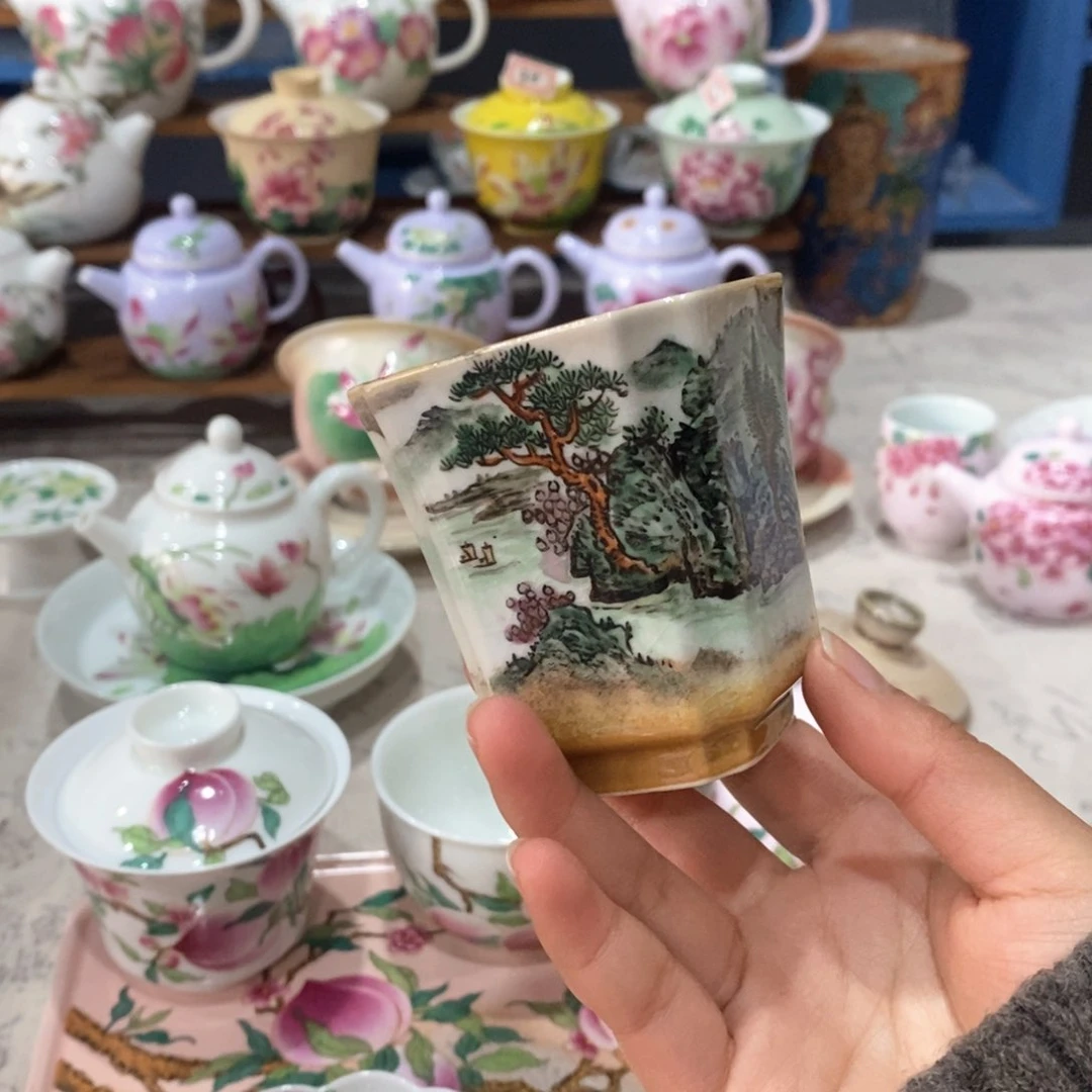 手工手绘制作茶具杯杯杯杯