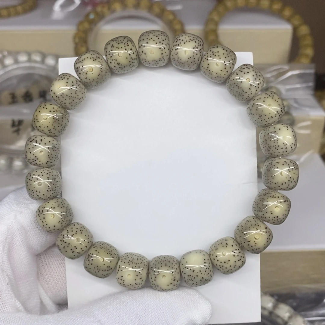 手串星月菩提石玉料11/10奶奶灰牛毛星