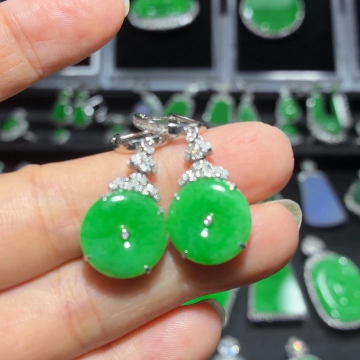 翡翠18K金镶嵌吊坠(不含链)翡翠