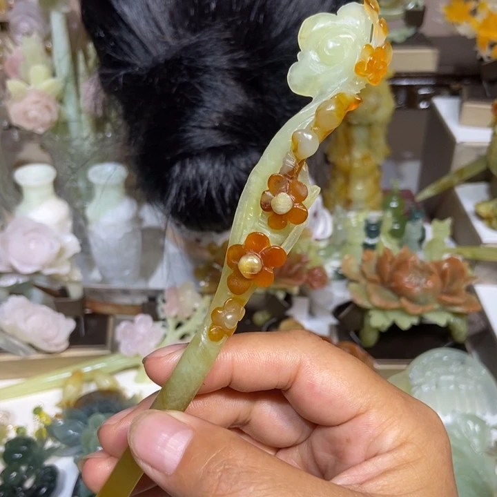 未镶嵌蛇纹石玉发饰