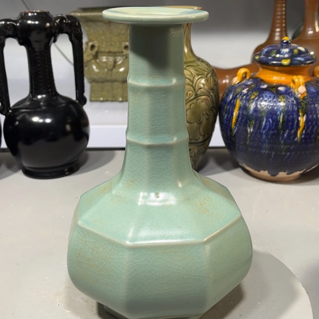 瓶亞*汝窑瓶子品相完美