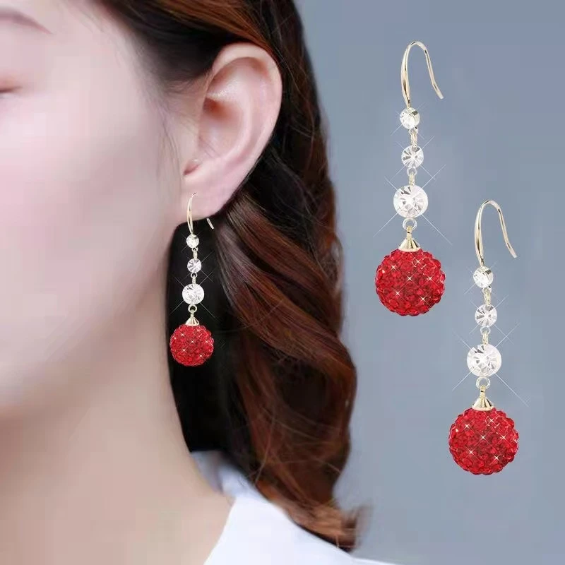 铜合金耳饰 （48号） 情定三生红白色耳环耳饰女人味十足轻奢时尚