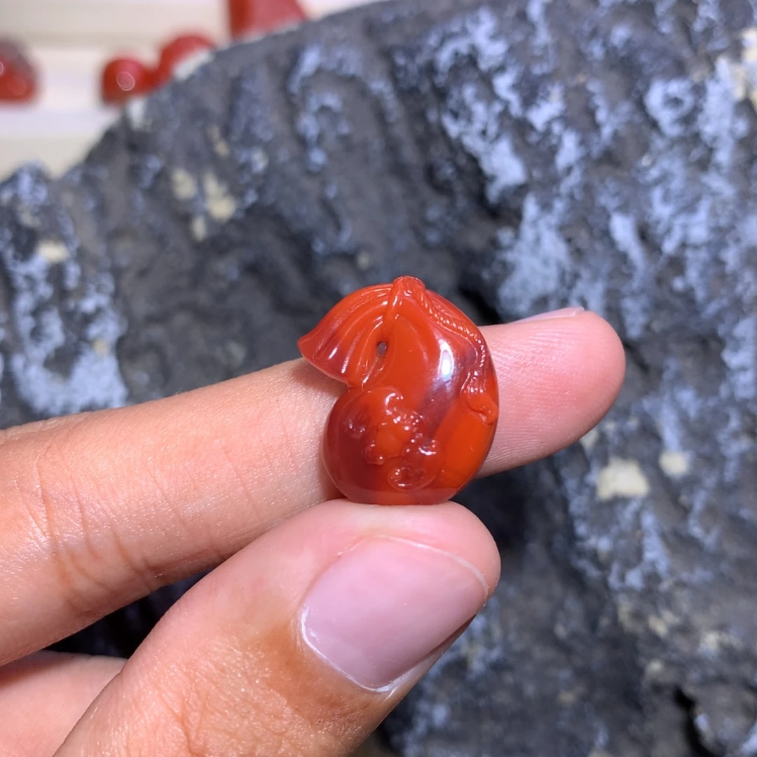 南红玛瑙未镶嵌火焰福袋