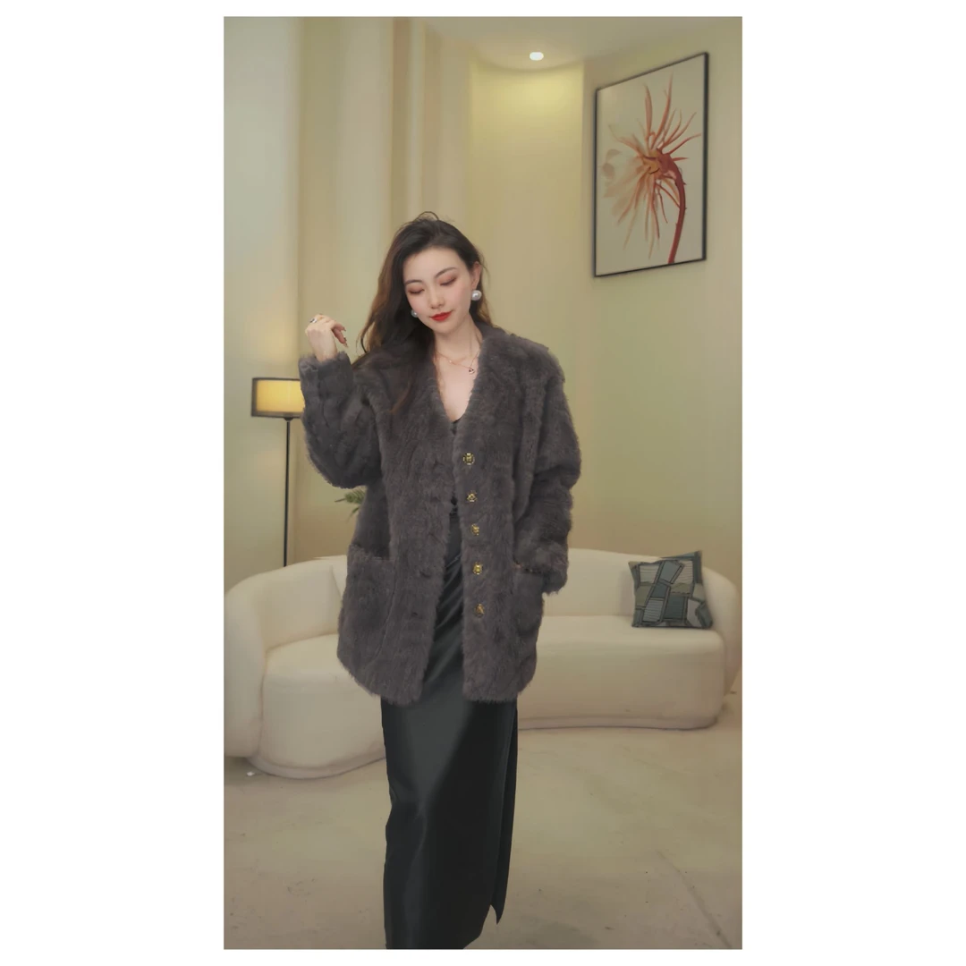 2024冬款8026中长款轻奢时尚设计师加厚女式外套保暖显瘦宽松bo-
