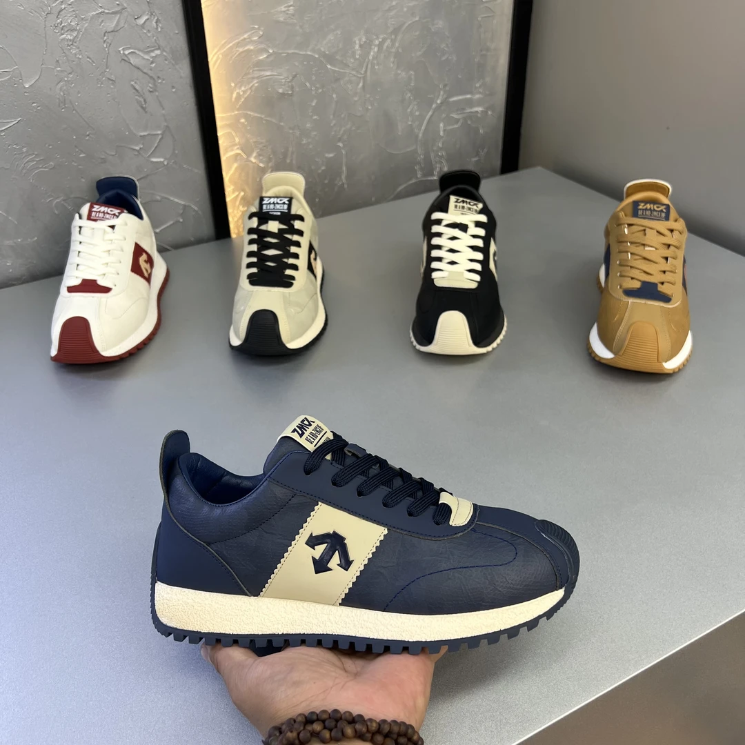 派66-379秋季新款皮面男鞋舒适百搭休闲鞋男士阿甘鞋