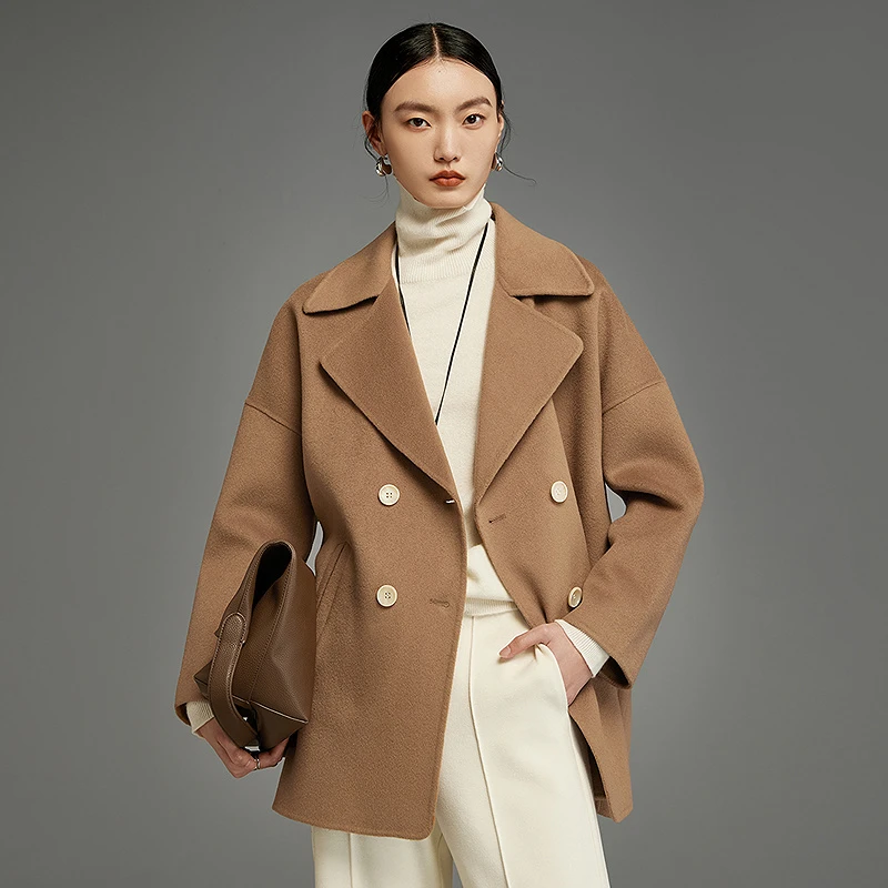 【小北专属】MOFAN摩凡冬新款卡其毛呢外套MAS383133