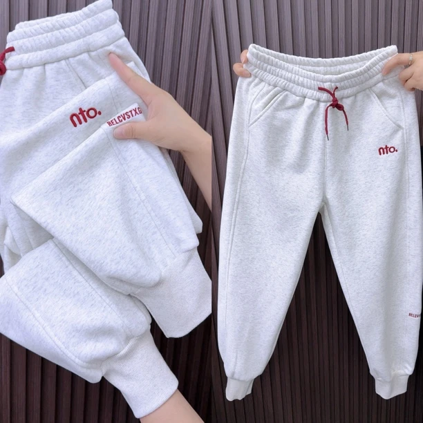 8802秋冬加绒显瘦束百搭宽松哈伦萝卜裤休闲运动简约时尚潮流卫裤