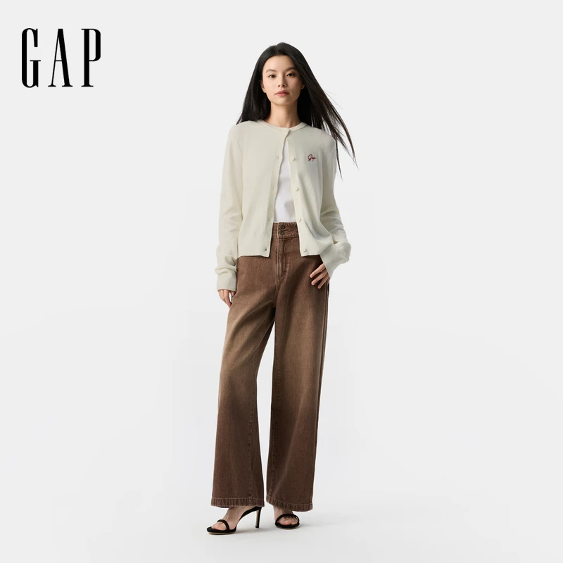 【上新了 x 故宫联名】Gap女装2025春季款刺绣logo针织衫柔软729032
