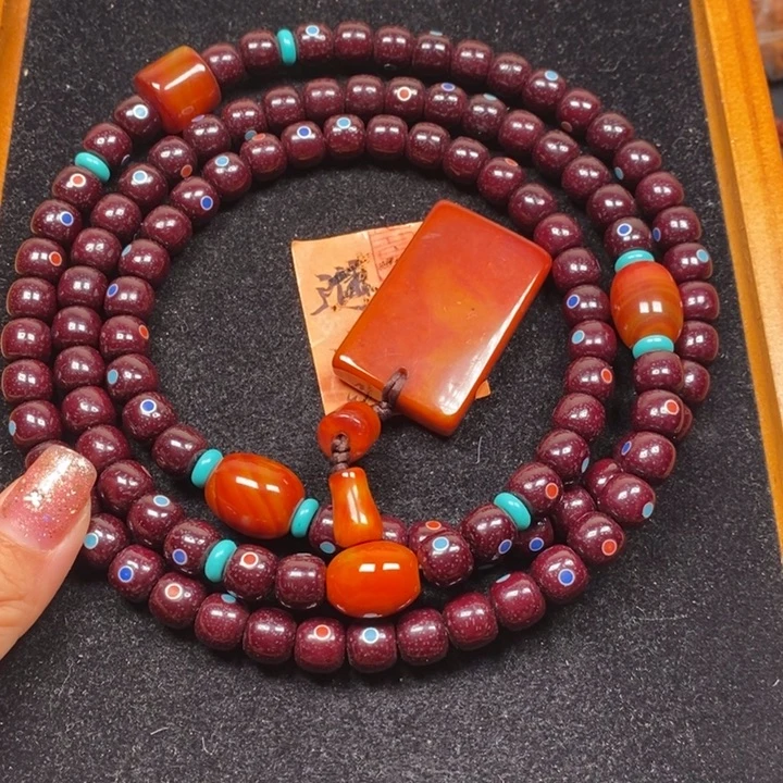 吊坠星月菩提朱砂星月