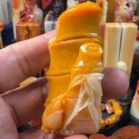 小***尖寿山石黄色汶洋石