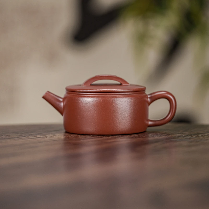 【铜钱汉瓦】原矿红皮龙 160cc 手工制作 内推孔 宜兴紫砂壶