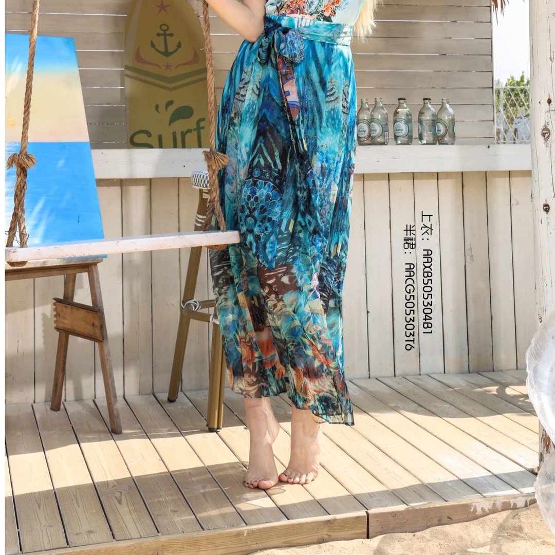 BAISI/百丝半身裙AACG505303T6碎花显瘦时尚夏季薄款沙滩花色