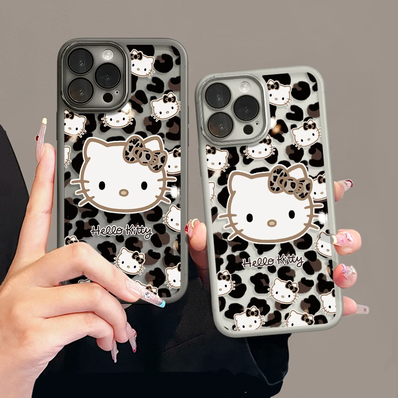 豹纹蝴蝶结kt适用苹果17pro手机壳16pm金属镜框华为p荣耀小众小米