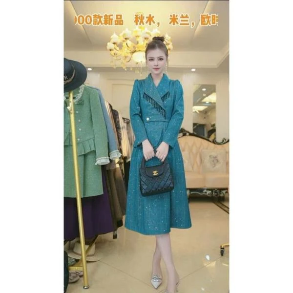 （现货）梦想服饰2024新款假两件套高档裙子上班通勤必备高级闲1010